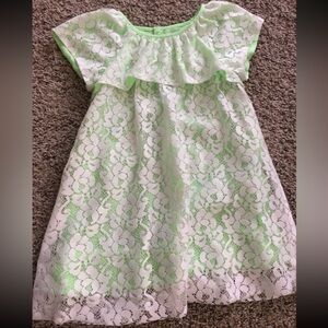 Zara Baby Dress green and white lace